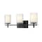 Z-Lite Grayson Vanity, 3-Light, 23 In.W x 5.75 In.L x 8.5 In.H, Matte Black/Clear + Etched Opal 1949-3V-MB - alternate 1